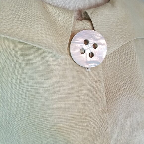 Vintage Two Piece Butter Yellow 100% Linen Jacket & Skirt Set by Patina * Small - Picture 10 of 14